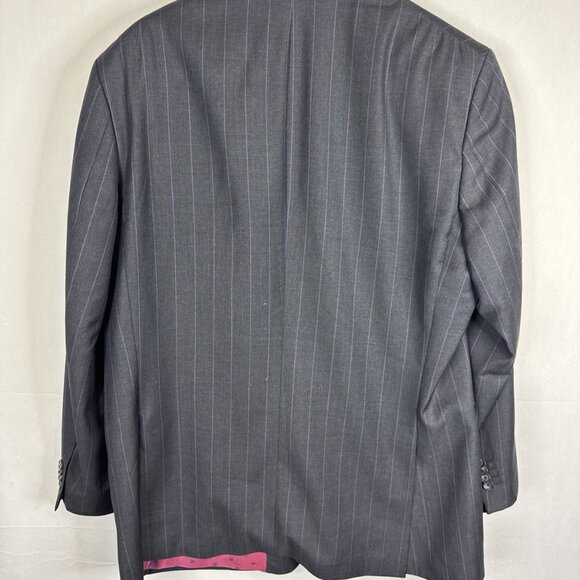 Gabucci Vitale Barberis Canonico Super 110’s Charcoal Pinstripe Blazer Men’s 46 - Picture 4 of 9